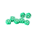 Green clay flower spacer beads 10mm with yellow core for DIY jewelry and necklaces - Green Plum Blossom