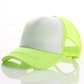Neon green and white foam trucker hat with breathable mesh and adjustable strap - Adjustable / Fluorescent Yellow White