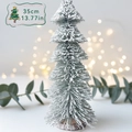 Mini 35cm künstlicher Weihnachtsbaum mit Kunstschnee und natürlichem Holzsockel - 35CM Zeder Baum (Kein Licht) (A-SQ92)