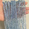 Polished light blue semi-transparent round gemstone beads strand for DIY jewelry making - Light Lake Blue K9 Glass