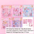Cartoon DIY Guka sticker set with fan and beads in pink tones for children crafts - SZ-176 Cartoon Girl Series