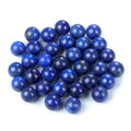 Polished 14mm natural lapis lazuli round stone beads with unique golden pyrite flecks - Lapis Lazuli