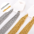 Pack of 10 DIY stainless steel bead chains in gold and silver finish on display card - 2mm Bead Chain (40+5cm)