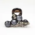 Green marble beads hair claw clip with shell texture and rhinestone accents - Small 4cm / Grey Blue
