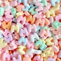 Mix of small M-shaped resin beads in pastel macaron colors for DIY jewelry and phone cases - Letter M (Random Mixed One) / Small