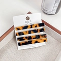 Set of four tortoiseshell pattern acetate hair clips on a white presentation card - 4 Pcs/Card (6CM) / Coffee Tortoise Shell
