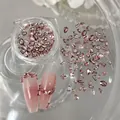 Mini breloques à ongles en zircon rose flétri avec formes mixtes cœur et goutte d'eau - Zircon Rose Séchée Transparent