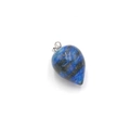 Teardrop-shaped lapis lazuli pendant with golden pyrite flecks and silver bail - Lapis Lazuli