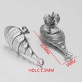 Silver stainless steel ball stud earring hooks for DIY jewelry, 21x9mm size with 1.5mm hole - Style 5 / Steel