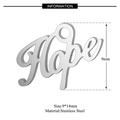 Silver stainless steel Hope word pendant charm for jewelry making size 9x14mm - Hope Letter Style (T083)