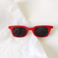 Chic vintage cat eye sunglasses with vibrant red frames and dark protective lenses - Red with White Legs