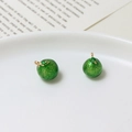 Pair of green enamel lime charms with gold rings for DIY jewelry making - 19#Green Mandarin (10*12mm)