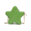 Bolso jelly de PVC verde lima en forma de estrella con cadena dorada y cremallera - Verde