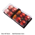 Set of 10 red and gold 8cm Christmas ball ornaments in a clear window gift box - Transparent Box Packaging / 10 Pieces/Pack (Diameter 8cm) / Brick Red