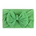Soft nylon grass green headband with large bow for baby girls, stretch elastic hair accessory - Green