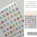 3D embossed nail stickers TA252 featuring colorful cute monster faces and graffiti art - to252