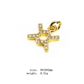 Golden Leo zodiac cross pendant with sparkling zircon inlays for DIY jewelry making - 11 (Aquarius)