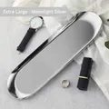 Extra large moonlight silver stainless steel oval tray with high-gloss mirror finish - Stainless Steel / Extra Large / Oval Silver (30*9.5cm)