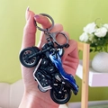 Blue alloy motorcycle keychain pull-back toy with 'Speed' lettering for motorcycle fans - Harley-davidson - Blue