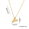 18K gold plated necklace with zircon micro-paved letter Y pendant and size details - Gold Color Letter Y with Zirconia