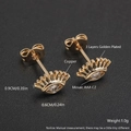 18k vergoldete Evil Eye Ohrstecker mit AAA Zirkonia auf schwarzem Lederhintergrund - ED08-9 Böser Blick / Gold