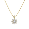 Elegant gold snake chain necklace with a hollow sparkling diamond snowflake pendant - Sunflower Style (MY2495-9)