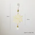 Golden Christmas snowflake pendant with 22cm total height and crystal bead drop detail - Gold Snowflake
