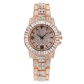 Orologio da donna di lusso in oro rosa completamente ricoperto di cristalli scintillanti - Oro rosa