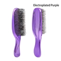 Ergonomic hairbrush in metallic purple finish with dual-length detangling bristles - Standard Size / Electroplated Purple