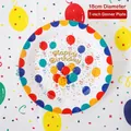 Ronde kartonnen verjaardagsbordjes van 18 cm met ballonnen en Happy Birthday tekst - 10 Stuks 7-Inch Ballon Papieren Borden