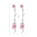 Pink cherry blossom temporary tattoo stickers with cursive text, model RC-142 - Watercolor Cherry Blossom Cursive Style (RC142)