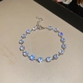 Bracciale tennis scintillante in zirconi argentati con catena di estensione regolabile - Bracciale-Bianco