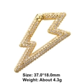 Macro shot of gold lightning bolt connector clasp with inlaid cubic zirconia crystals - Style 48: Copper Micro-set Zircon Connecting Clasp