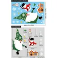 Christmas window sticker variant BQ058 featuring Santa, snowman and gingerbread house - Colorful Static Sticker BQ058