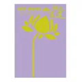 Floral wrapping paper with lilac purple base and green lotus pattern for holiday gifts - Lucky Lotus / 37x57cm