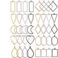 Assorted DIY metal alloy geometric hollow frame pendants in gold and silver finishes - 40Pcs/4 Colors Set