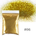 Fine champagne gold nail glitter powder #06 in small pouch for Japanese nail art - Pale Gold Glitter (#06) / 10g Pack (0.2mm)