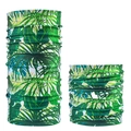 Outdoor magic seamless neck gaiter with tropical green leaf print for cycling - Green Tropical Leaves