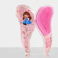 Pink detangling hairbrush with cartoon girl design and colorful sequins inside - Small Candy Girl T1