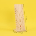 Natural wood necklace display stand with height 27.3cm on yellow background - Model A Small