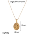 Collana in acciaio inossidabile dorato con pendente sole e luna con cristalli - Stile Luna Ovale Raggio di Sole (TN3689)