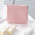 Mini-Schminktasche aus rosa Leder mit Schnappverschluss, Maße 11 cm x 12 cm - Großes Altrosa
