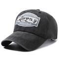 Berretto da baseball in cotone grigio scuro lavato vintage con ricamo Aero New York 1865 - Regolabile / Nero