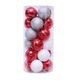 Christmas ball ornament set with red glossy, silver glitter and white matte ornaments - Red Silver White