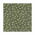 Pañuelo de algodón verde oliva con estampado de anclas, motivos náuticos y sello 100% algodón - 55*55CM / Verde Militar con Cable Blanco