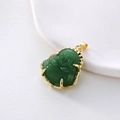 Élégant pendentif bouddha vert émeraude avec bordure en métal doré pour femmes - Pendentif Seul (Sans Chaîne)