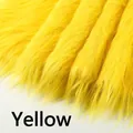 Faux fur fabric tape in bright yellow with 12cm long plush hair for DIY crafts - 5cm Width * 180cm / Yellow