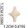 Detailed close-up of a beige four-pointed star embroidery patch with 1.5cm size markings - Beige Four-Cornered Star Style (44号)