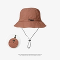 Brown waterproof packable sun hat for hiking with detachable drawstring and storage bag - Brick Red