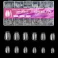 Detailed size chart for 600pcs extra long soft gel full cover clear matte ballet nail tips - Style 01